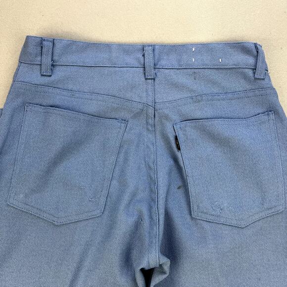 Vintage Levis Sta-Prest Pants Mens 29 Blue Chino Straight Leg Big E Slacks 70s - Picture 4 of 15
